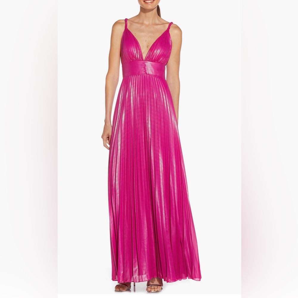 Aidan Mattox Vibrant Pink Maxi Dress